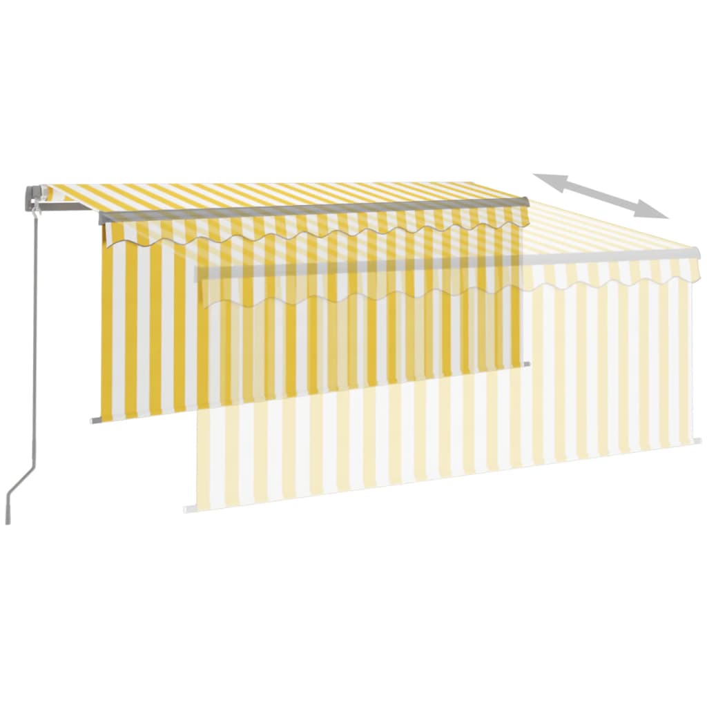 Manuaalisesti kelattava markiisi verho/LED 3x2,5 m keltavalk. - Sisustajankoti.fi
