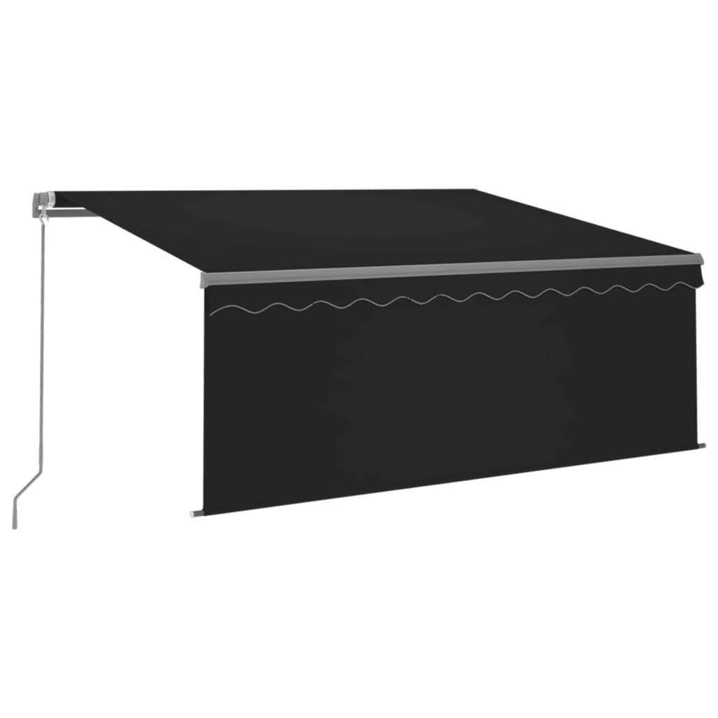 Manuaalisesti kelattava markiisi verho/LED 3x2,5 m antrasiitti - Sisustajankoti.fi