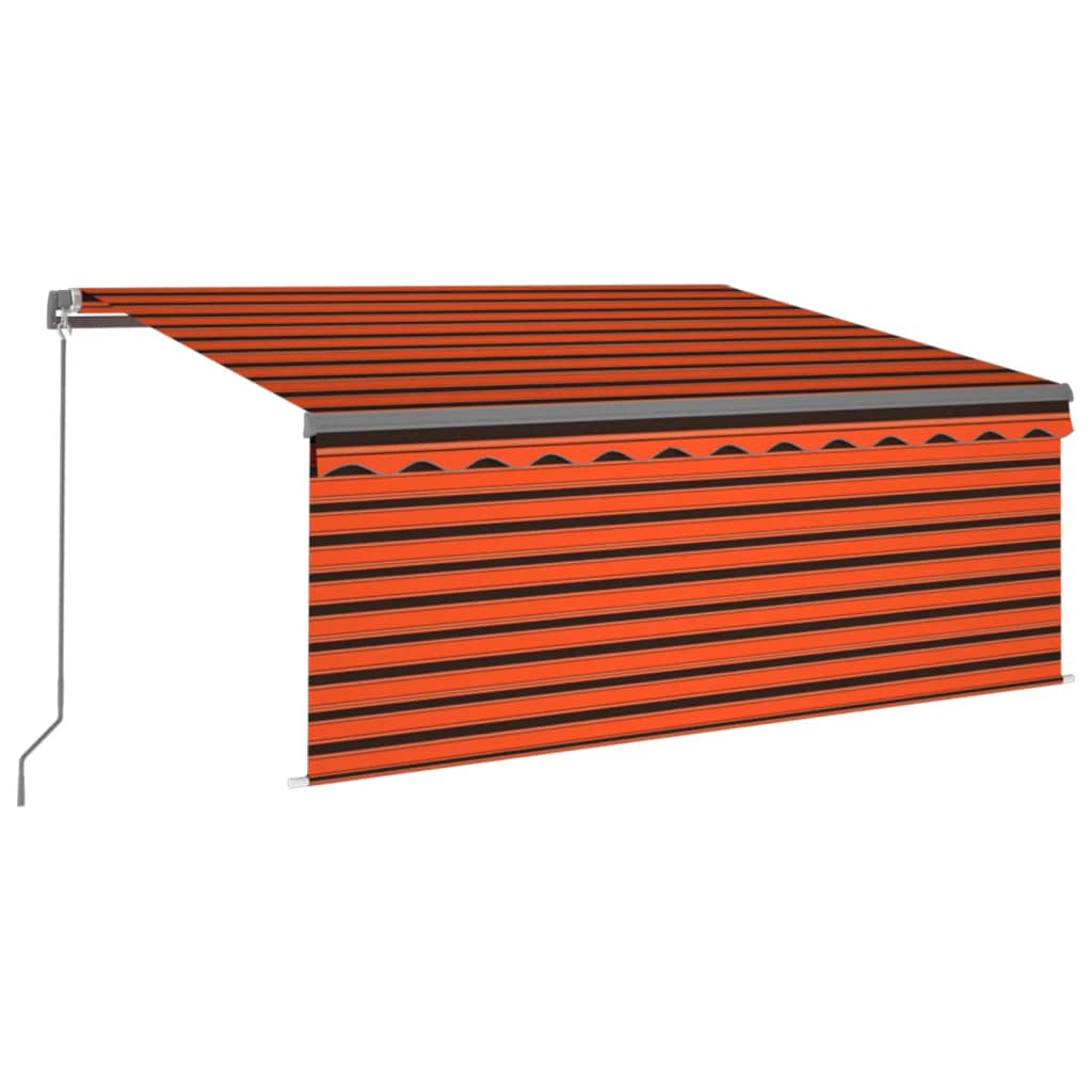 Manuaalisesti kelattava markiisi verho/LED 3x2,5m oranssiruskea - Sisustajankoti.fi