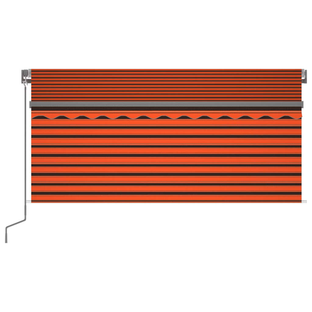 Manuaalisesti kelattava markiisi verho/LED 3x2,5m oranssiruskea - Sisustajankoti.fi