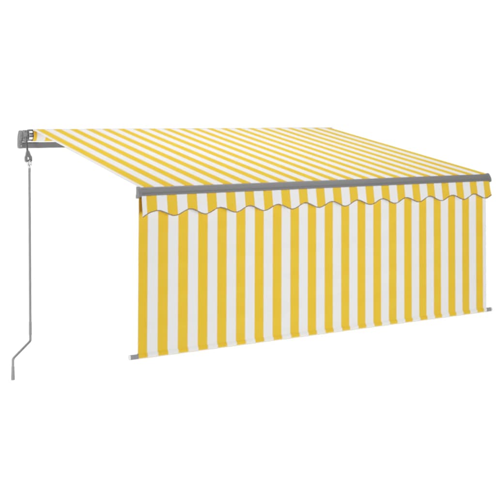 Sisäänkelattava markiisi verho/LED/tuulisens 3x2,5 m keltavalk. - Sisustajankoti.fi