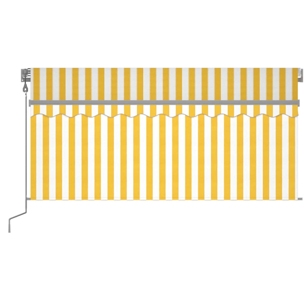 Sisäänkelattava markiisi verho/LED/tuulisens 3x2,5 m keltavalk. - Sisustajankoti.fi
