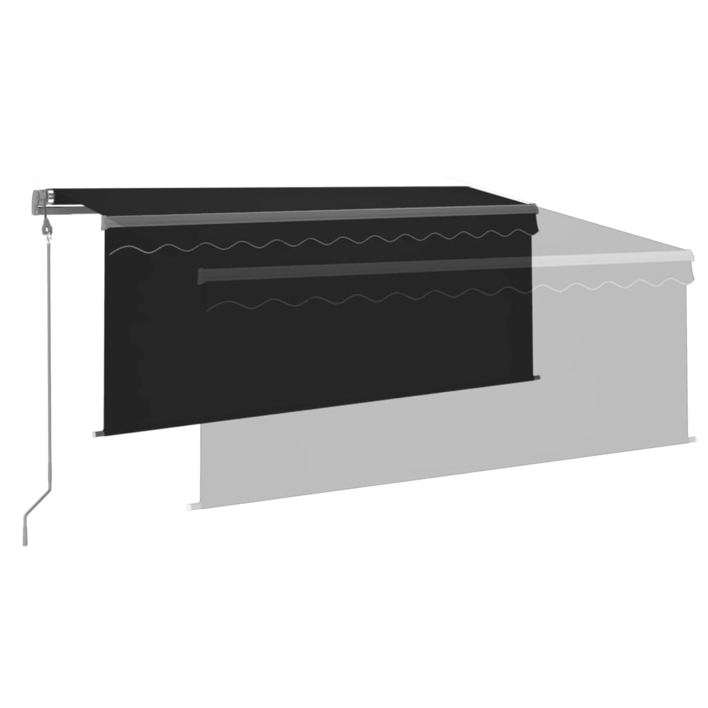 Sisäänkelattava markiisi verho/LED/tuulisens 3x2,5m antrasiitti - Sisustajankoti.fi
