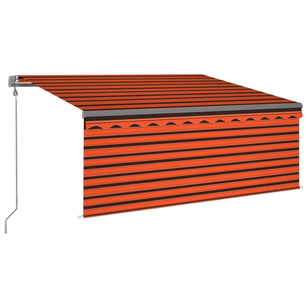 Sisäänkelattava markiisi verho/LED/tuulisens 3x2,5m oranssirusk - Sisustajankoti.fi