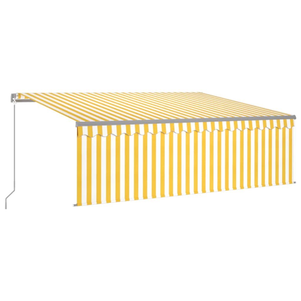 Manuaalisesti kelattava markiisi verho/LED 4,5x3 m keltavalk. - Sisustajankoti.fi