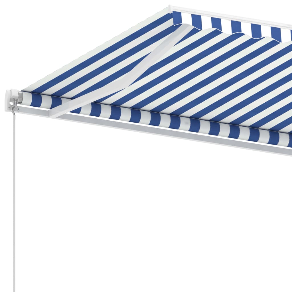 Vapaasti seisova sisäänkelattava markiisi 300x250 cm sin./valk. - Sisustajankoti.fi