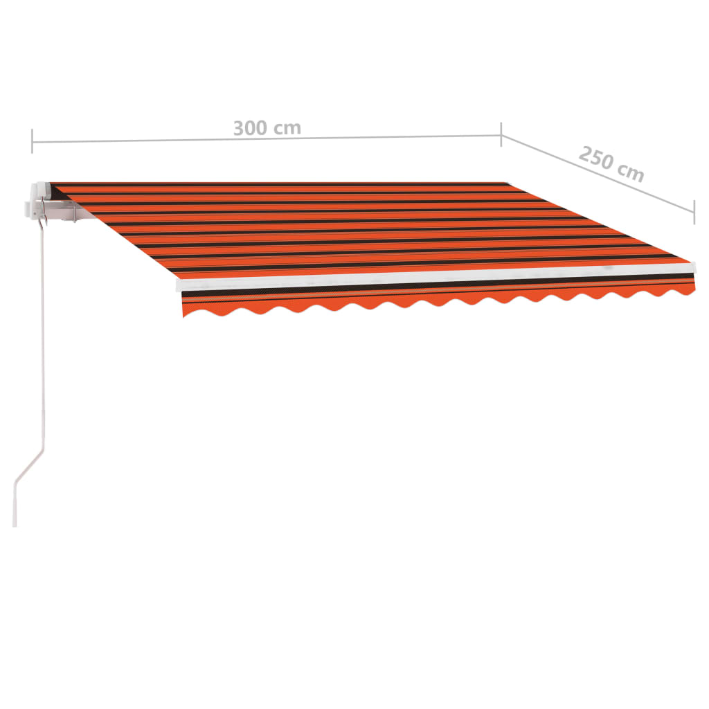 Vapaasti seisova sisäänkelattava markiisi 300x250 cm ora./rusk. - Sisustajankoti.fi