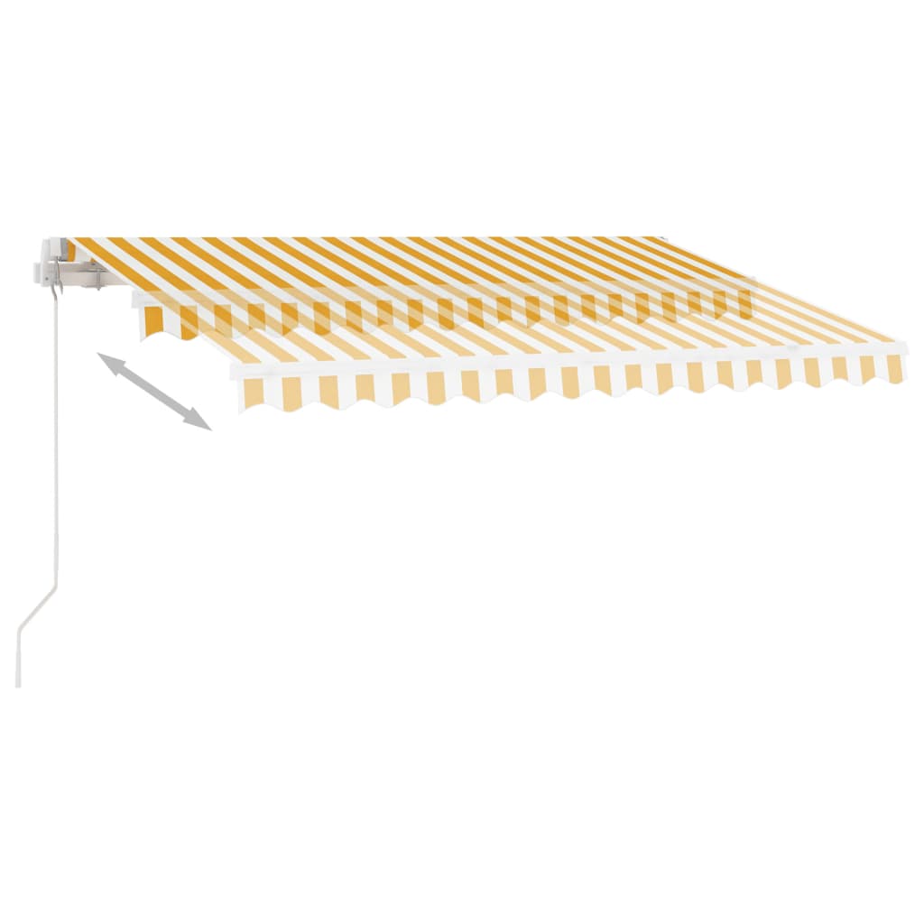 Sisäänkelattava markiisi LEDillä 300x250cm keltavalkoinen - Sisustajankoti.fi