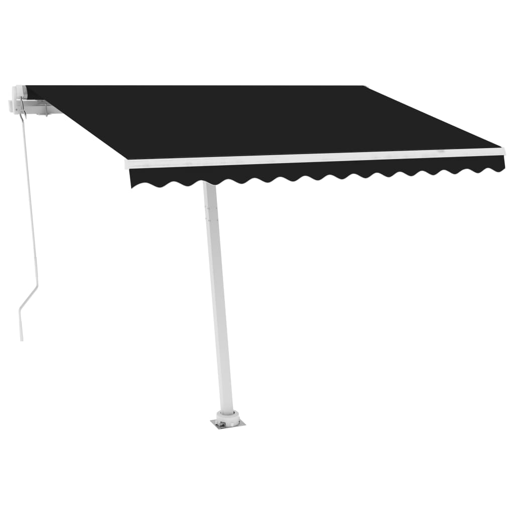 Manuaalisesti kelattava markiisi LEDillä 300x250 cm antrasiitti - Sisustajankoti.fi
