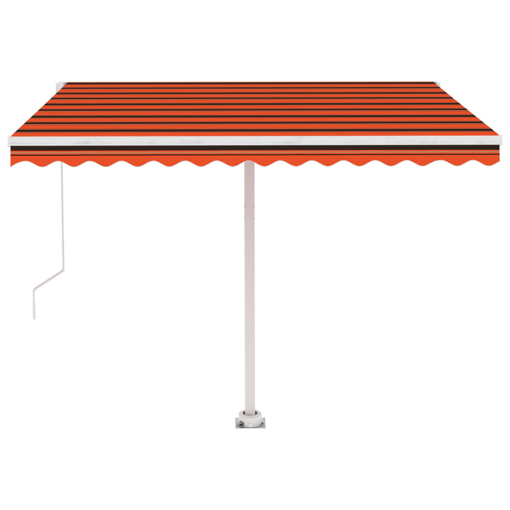 Sisäänkelattava markiisi LEDillä 300x250 cm oranssiruskea - Sisustajankoti.fi