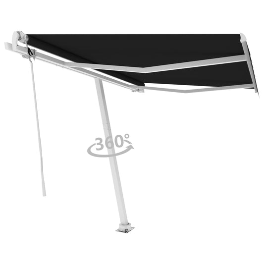 Vapaasti seisova sisäänkelattava markiisi 350x250cm antrasiitti - Sisustajankoti.fi