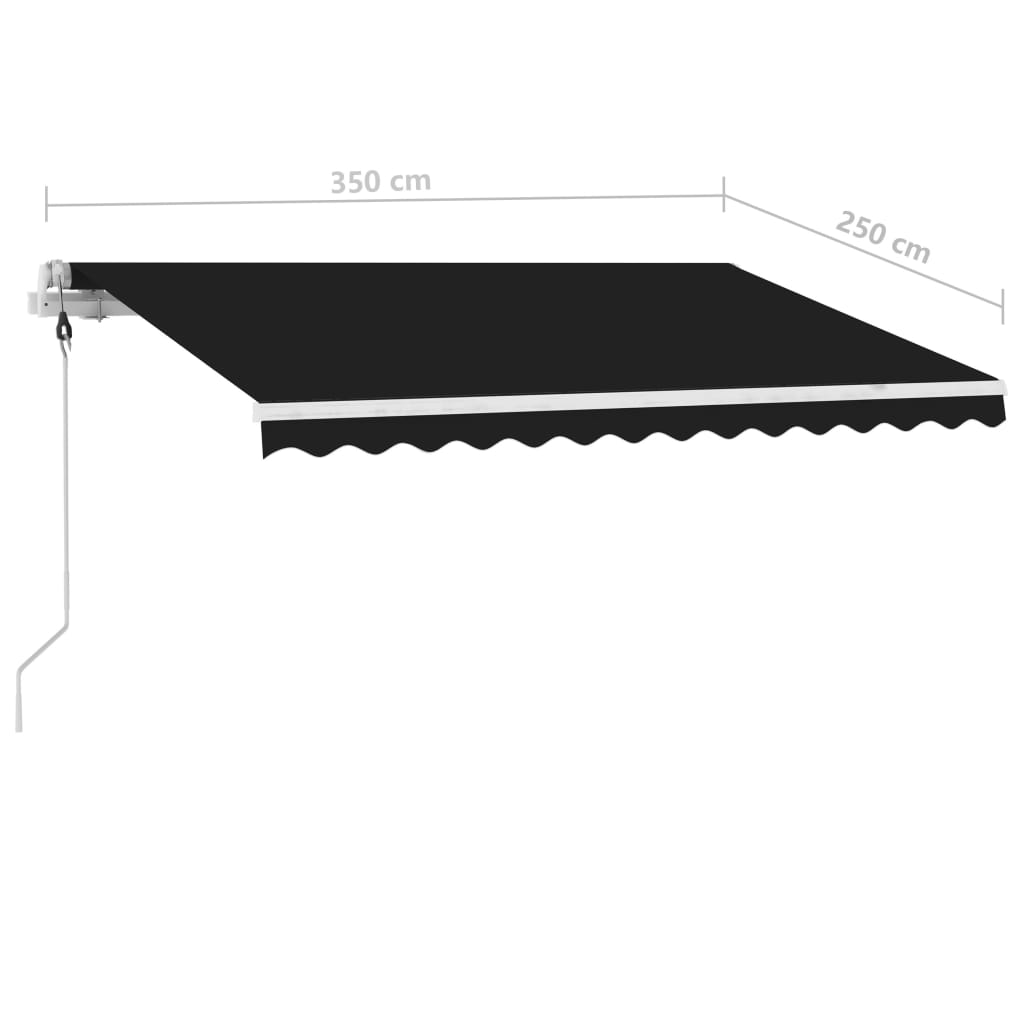 Vapaasti seisova sisäänkelattava markiisi 350x250cm antrasiitti - Sisustajankoti.fi