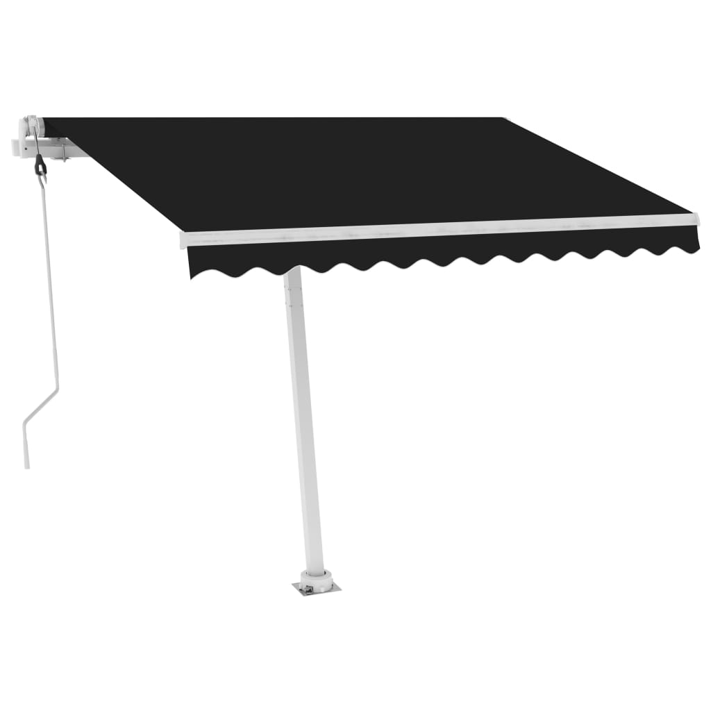 Vapaasti seisova sisäänkelattava markiisi 350x250cm antrasiitti - Sisustajankoti.fi