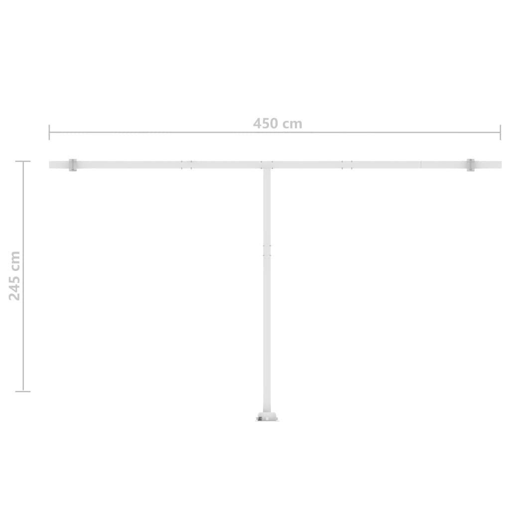 Vapaasti seisova sisäänkelattava markiisi 500x300 cm sinivalk. - Sisustajankoti.fi