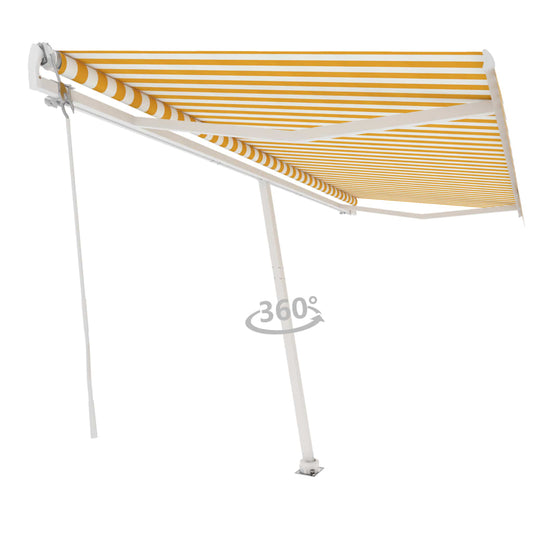 Vapaasti seisova sisäänkelattava markiisi 500x300 cm keltavalk. - Sisustajankoti.fi