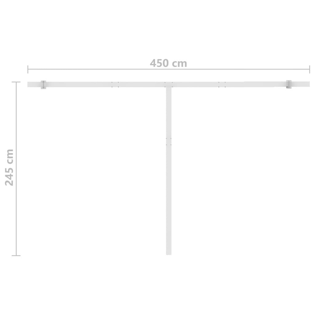 Vapaasti seisova sisäänkelattava markiisi 400x350 cm sin./valk. - Sisustajankoti.fi