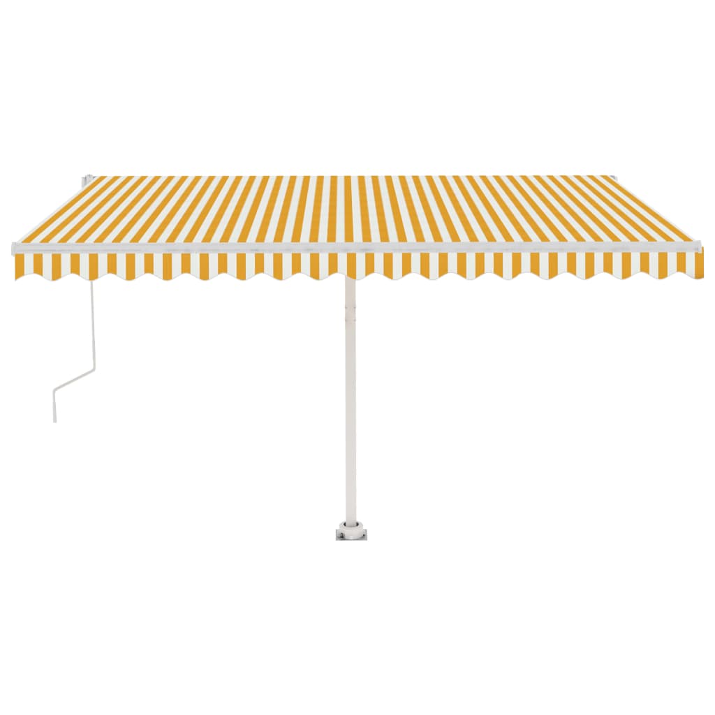 Sisäänkelattava markiisi LED/tuulisensori 400x350 cm keltavalk. - Sisustajankoti.fi