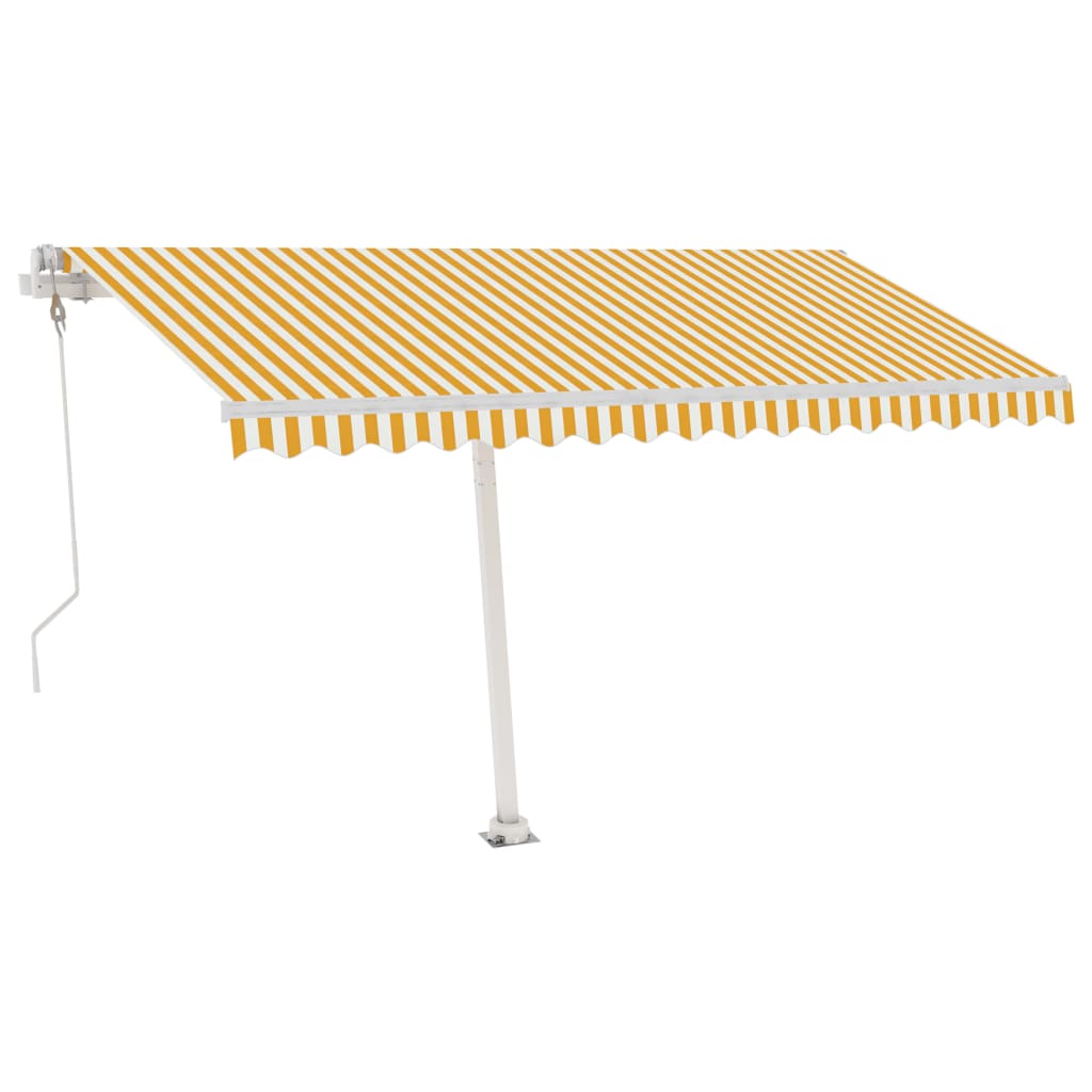 Sisäänkelattava markiisi LED/tuulisensori 400x350 cm keltavalk. - Sisustajankoti.fi