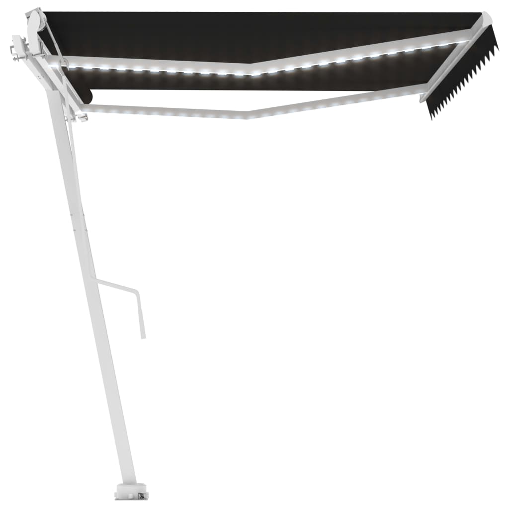 Sisäänkelattava markiisi LED/tuulisensori 400x350cm antrasiitti - Sisustajankoti.fi