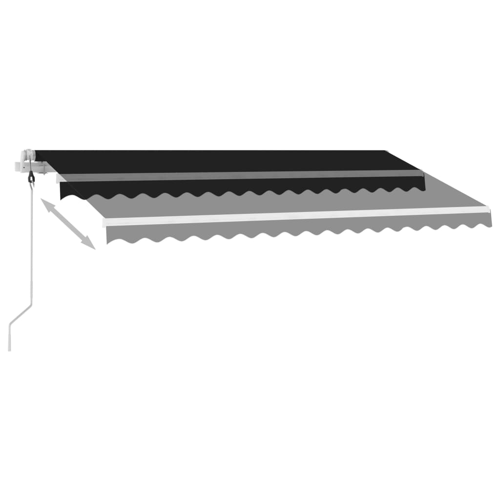 Sisäänkelattava markiisi LED/tuulisensori 400x350cm antrasiitti - Sisustajankoti.fi