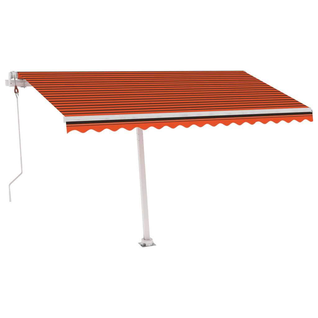 Sisäänkelattava markiisi LED/tuulisens. 400x350cm orans./rusk. - Sisustajankoti.fi