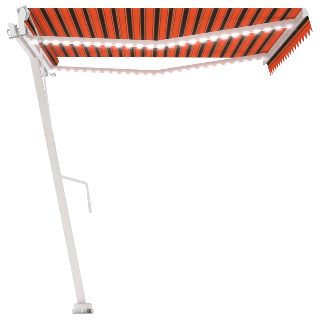 Sisäänkelattava markiisi LED/tuulisens. 400x350cm orans./rusk. - Sisustajankoti.fi