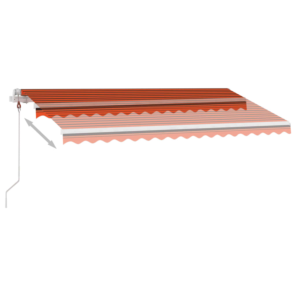Sisäänkelattava markiisi LED/tuulisens. 400x350cm orans./rusk. - Sisustajankoti.fi