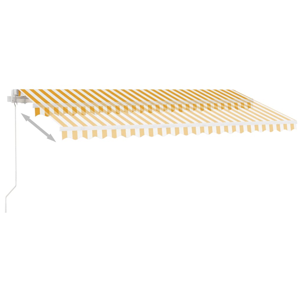 Vapaasti seisova sisäänkelattava markiisi 450x350 cm kel./valk. - Sisustajankoti.fi