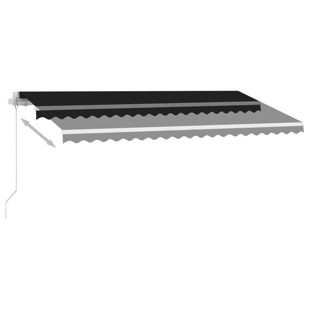 Käsin sisäänkelattava markiisi LEDillä 450x350 cm antrasiitti - Sisustajankoti.fi