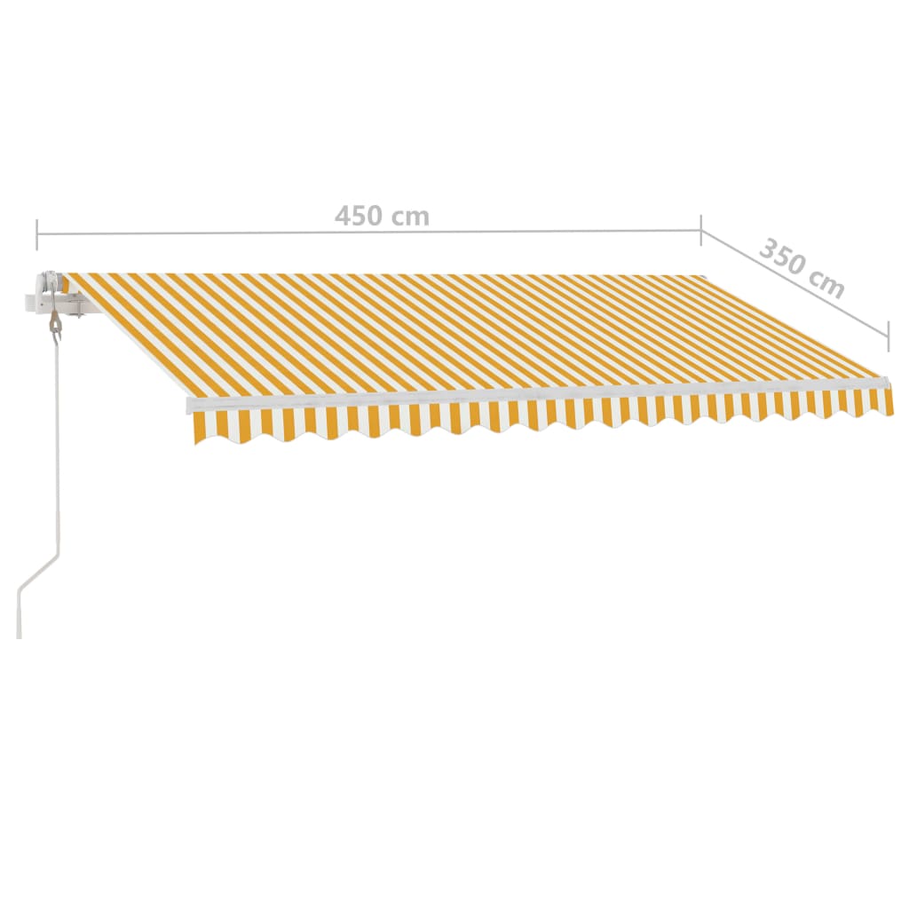 Vapaasti seisova sisäänkelattava markiisi 450x350 cm keltavalk. - Sisustajankoti.fi