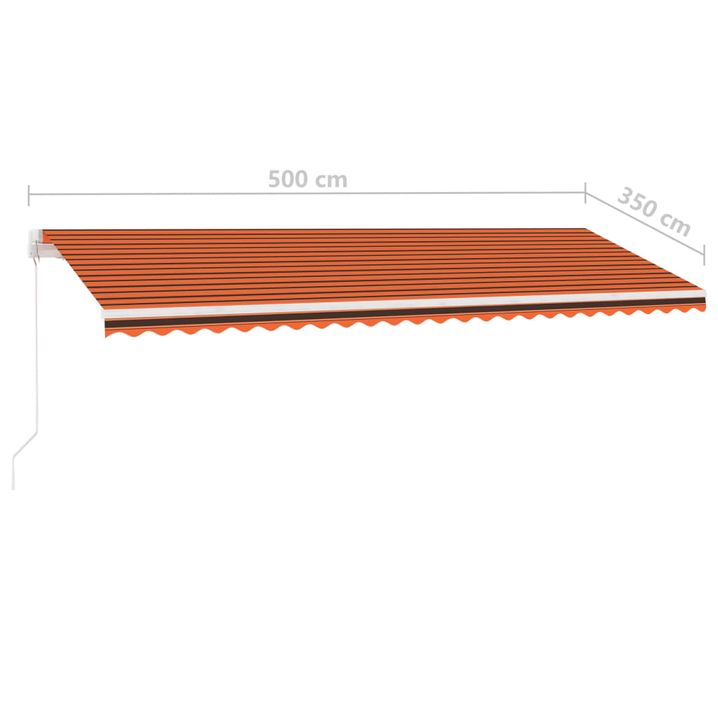 Vapaasti seisova sisäänkelattava markiisi 500x350 cm ora./rusk. - Sisustajankoti.fi