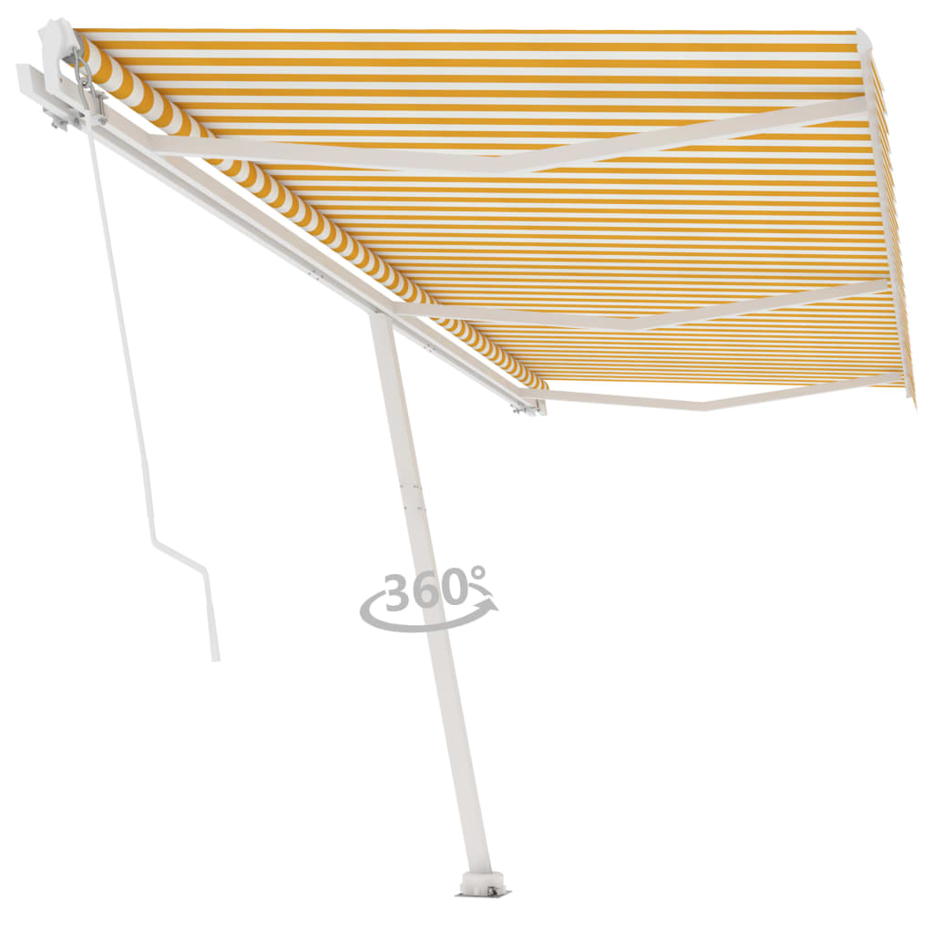 Vapaasti seisova sisäänkelattava markiisi 600x350 cm kel./valk. - Sisustajankoti.fi