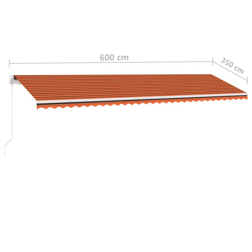 Vapaasti seisova sisäänkelattava markiisi 600x350 cm ora./rusk. - Sisustajankoti.fi
