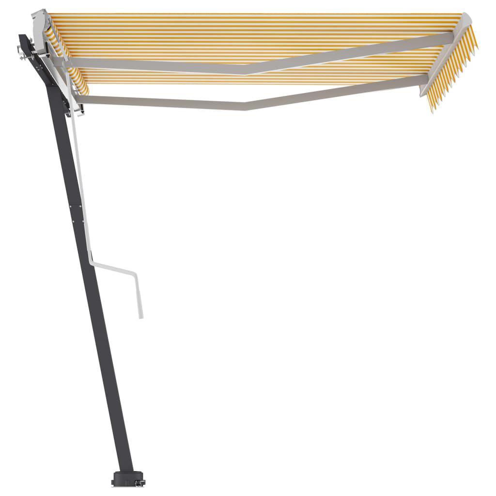 Vapaasti seisova sisäänkelattava markiisi 300x250 cm keltavalk. - Sisustajankoti.fi