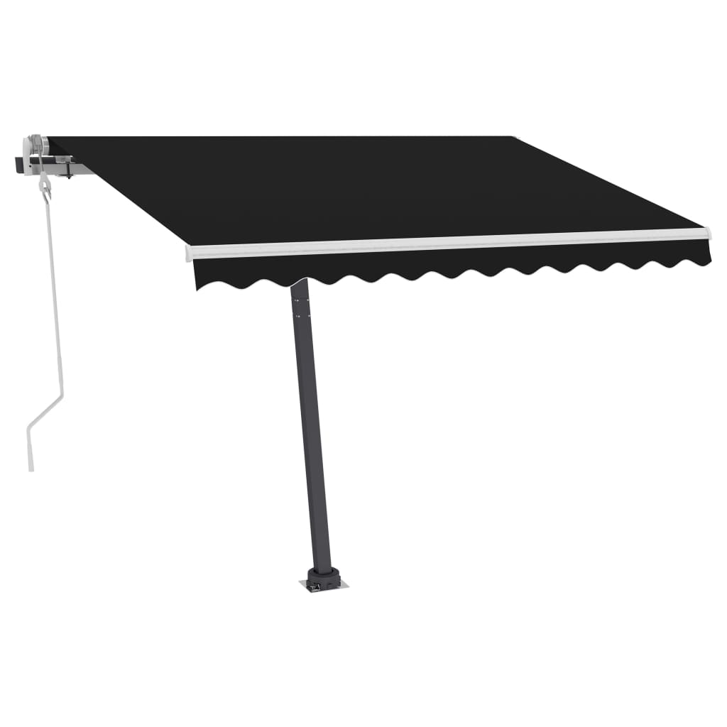 Käsin sisäänkelattava markiisi LEDillä 300x250 cm antrasiitti - Sisustajankoti.fi
