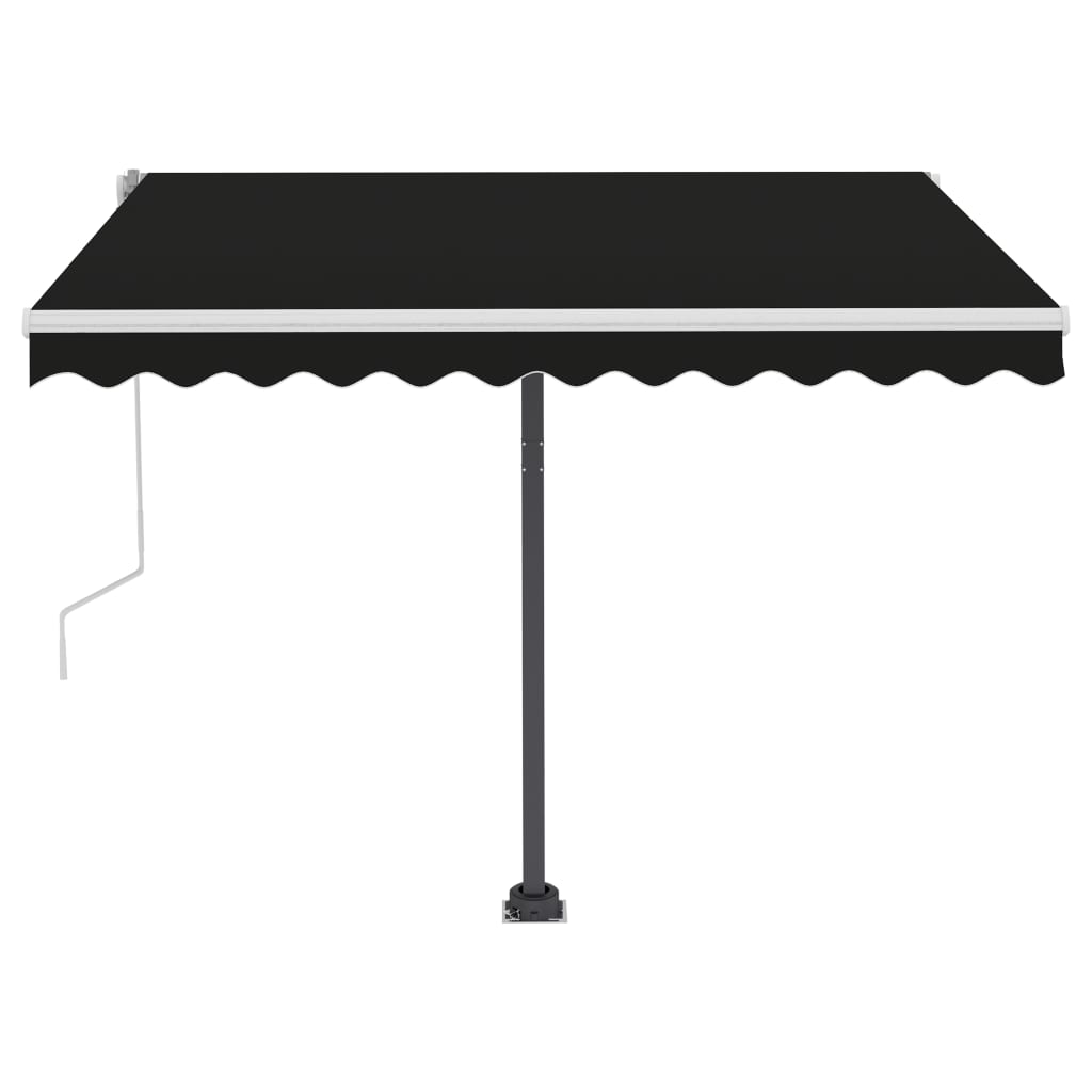 Käsin sisäänkelattava markiisi LEDillä 300x250 cm antrasiitti - Sisustajankoti.fi