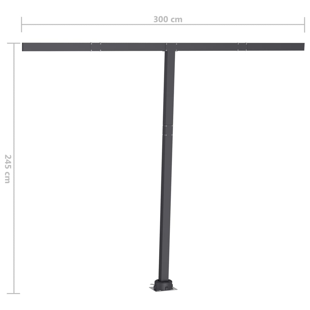 Sisäänkelattava markiisi LEDillä 350x250cm keltavalkoinen - Sisustajankoti.fi