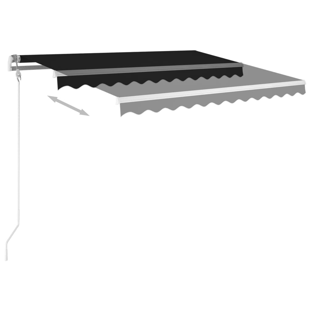 Käsin sisäänkelattava markiisi LEDillä 350x250 cm antrasiitti - Sisustajankoti.fi