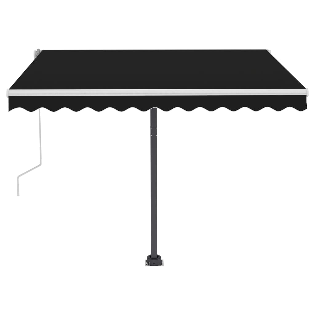 Käsin sisäänkelattava markiisi LEDillä 350x250 cm antrasiitti - Sisustajankoti.fi
