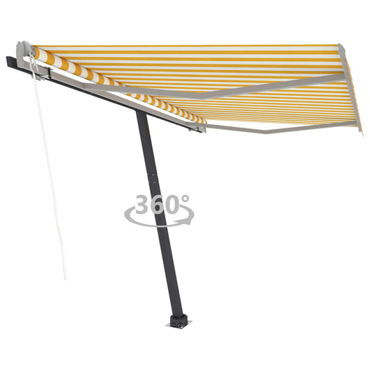 Vapaasti seisova sisäänkelattava markiisi 300x250 cm keltavalk. - Sisustajankoti.fi