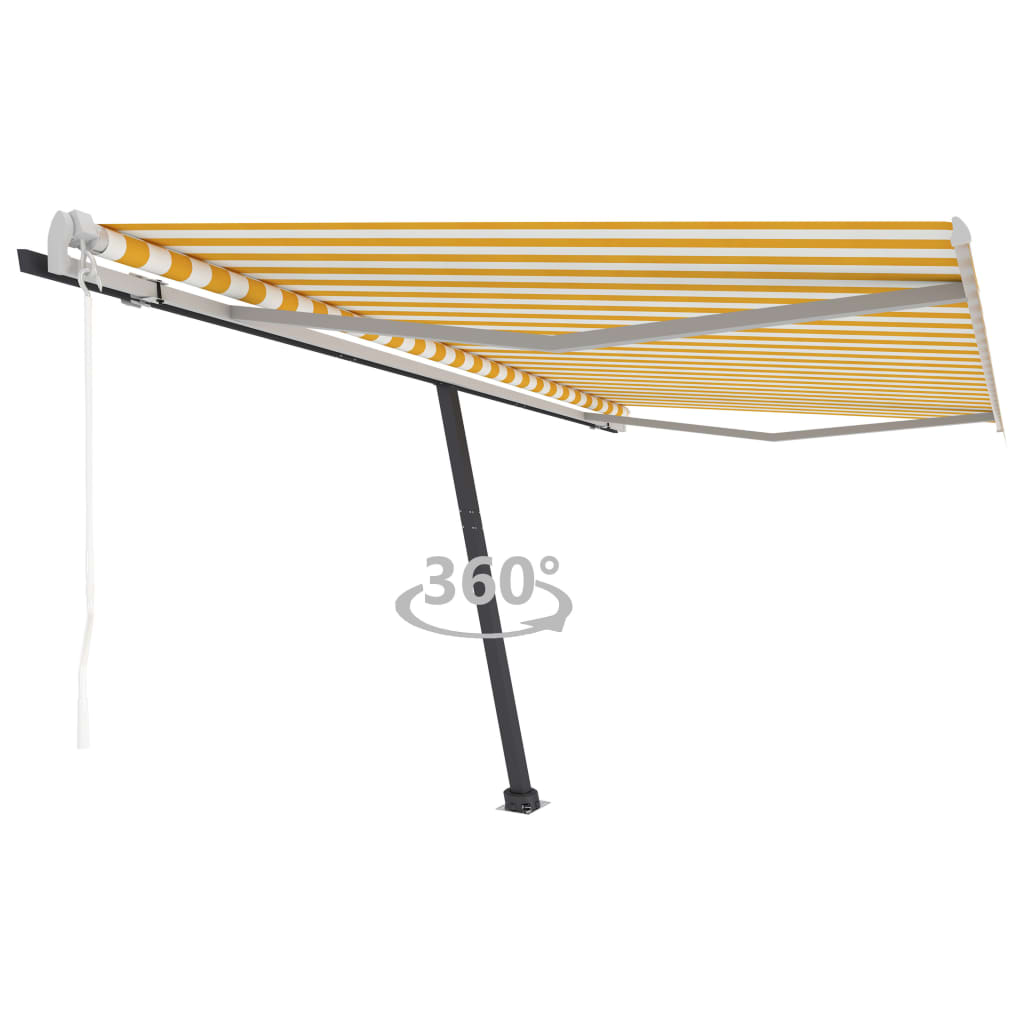 Vapaasti seisova sisäänkelattava markiisi 400x300 cm keltavalk. - Sisustajankoti.fi
