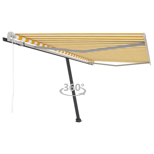 Vapaasti seisova sisäänkelattava markiisi 400x300 cm keltavalk. - Sisustajankoti.fi