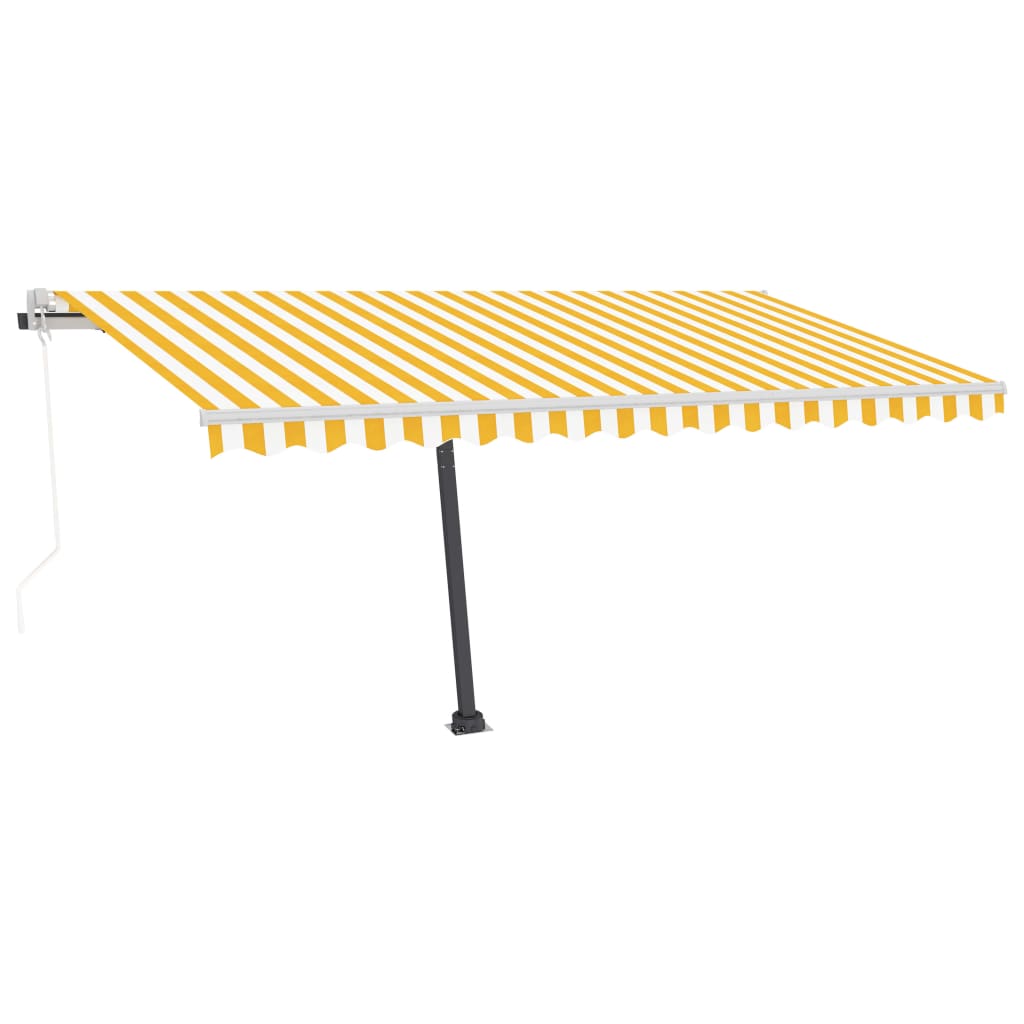 Vapaasti seisova sisäänkelattava markiisi 400x300 cm keltavalk. - Sisustajankoti.fi