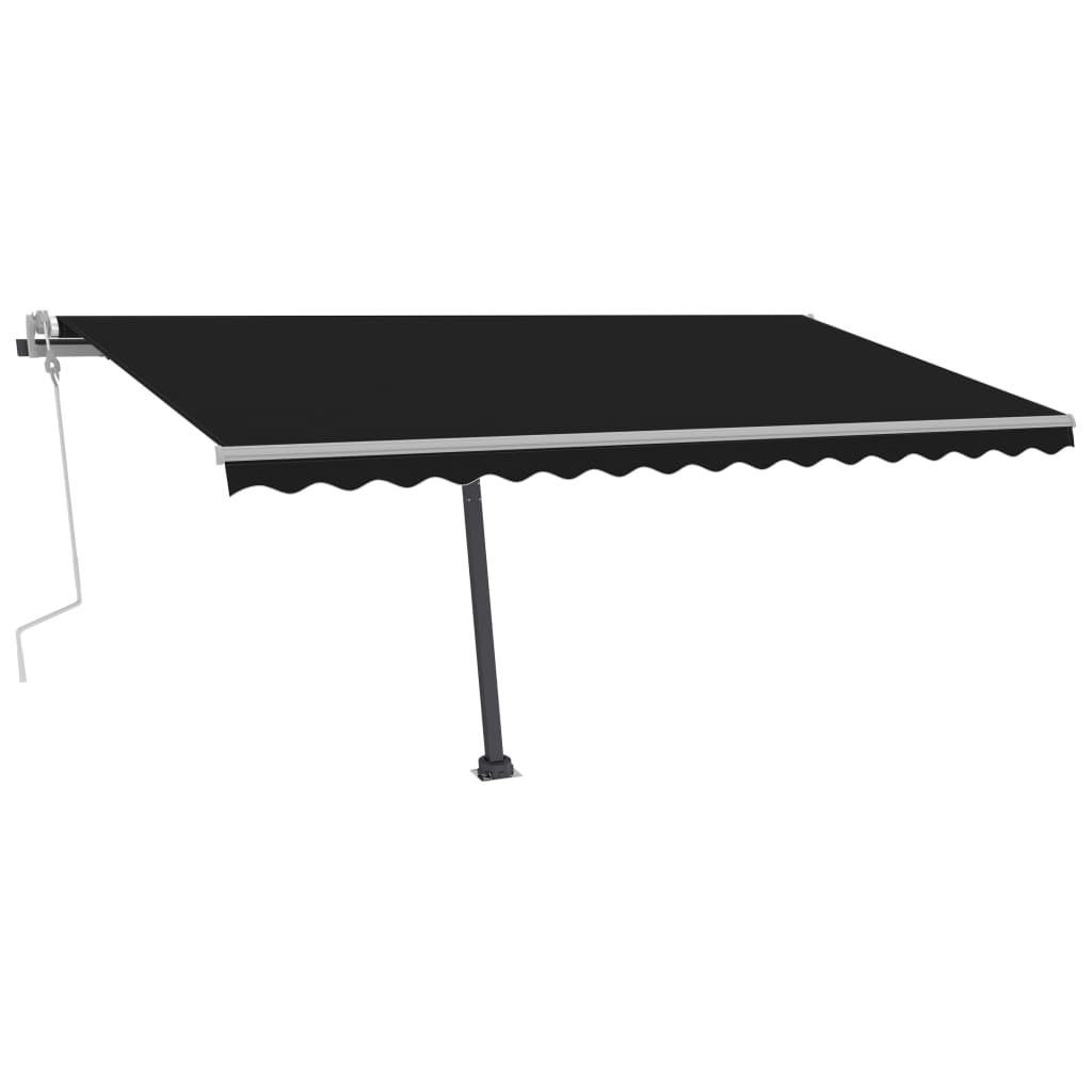 Käsin sisäänkelattava markiisi LEDillä 450x300 cm antrasiitti - Sisustajankoti.fi