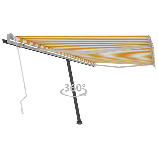 Vapaasti seisova sisäänkelattava markiisi 400x350 cm keltavalk. - Sisustajankoti.fi