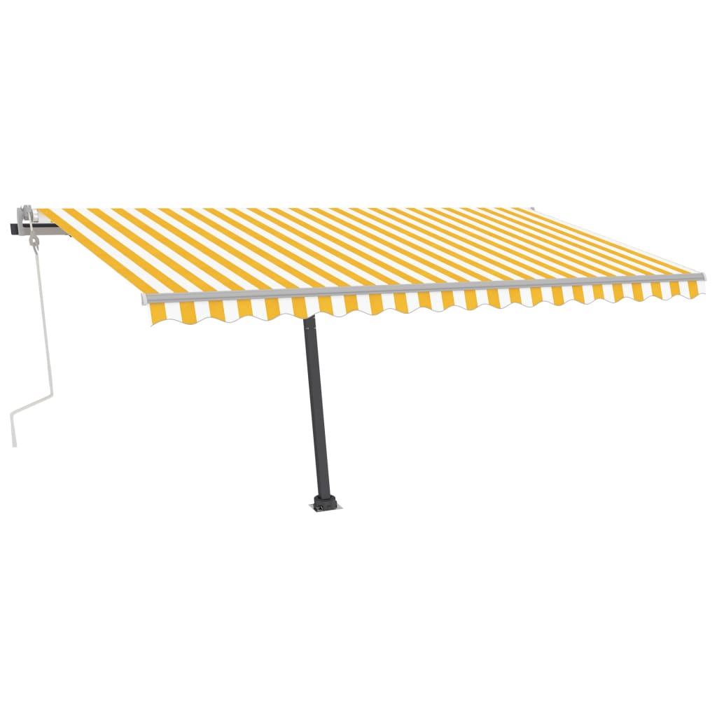 Vapaasti seisova sisäänkelattava markiisi 400x350 cm keltavalk. - Sisustajankoti.fi