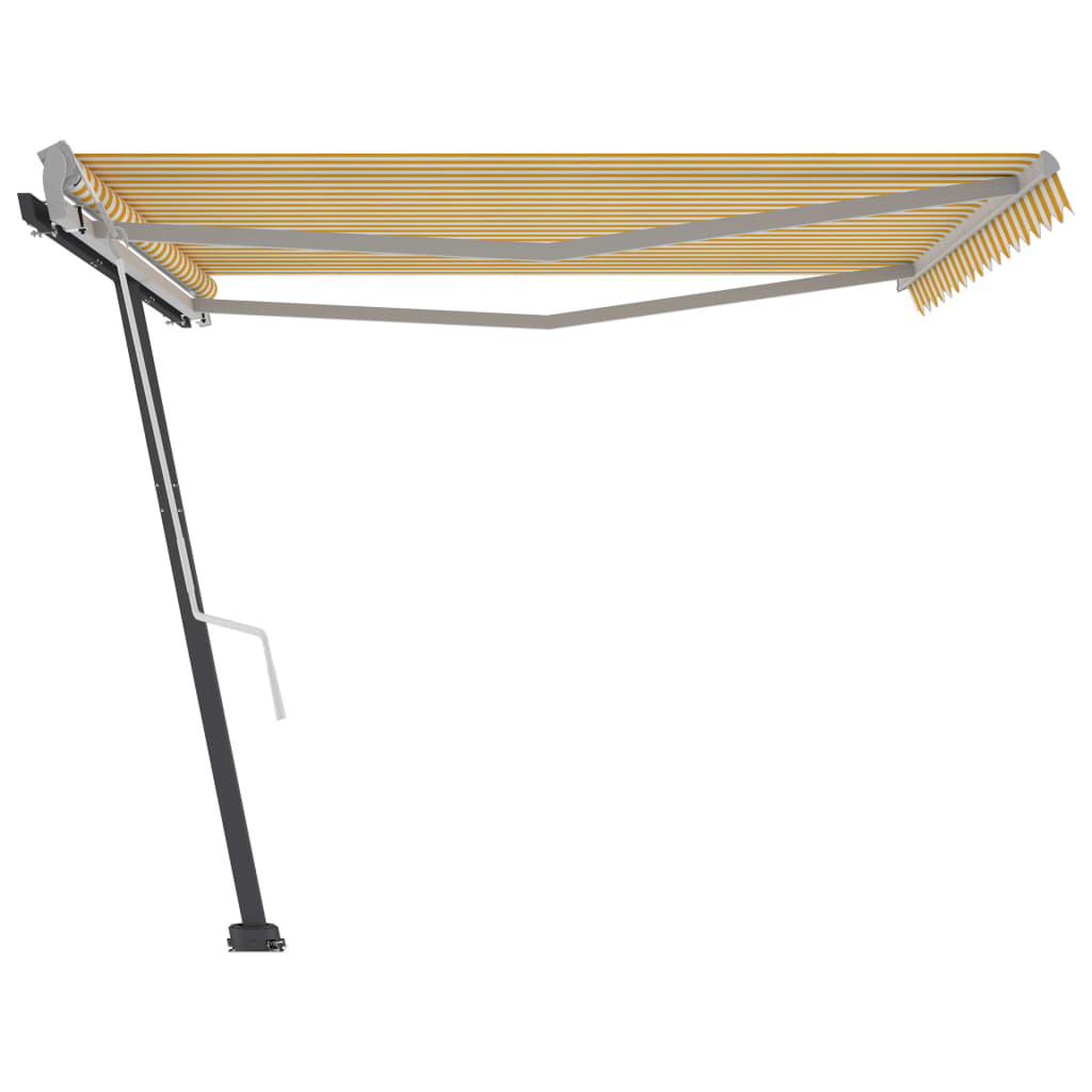 Vapaasti seisova sisäänkelattava markiisi 400x350 cm keltavalk. - Sisustajankoti.fi