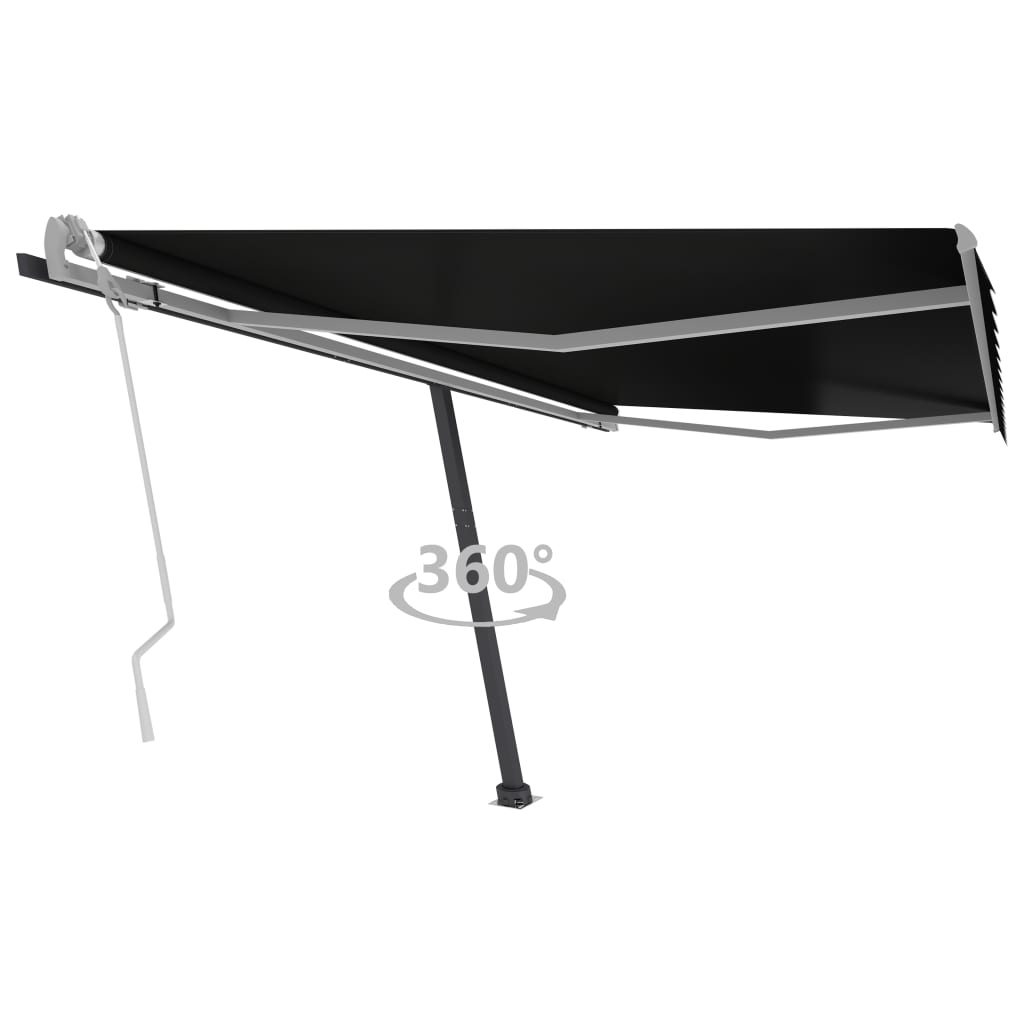 Vapaasti seisova sisäänkelattava markiisi 400x350cm antrasiitti - Sisustajankoti.fi