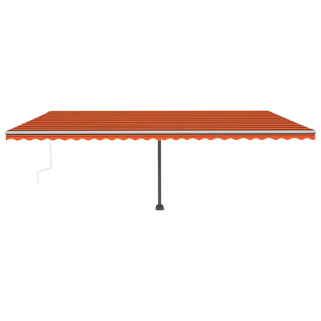 Vapaasti seisova kelattava markiisi 6x3,5 m oranssi/ruskea - Sisustajankoti.fi