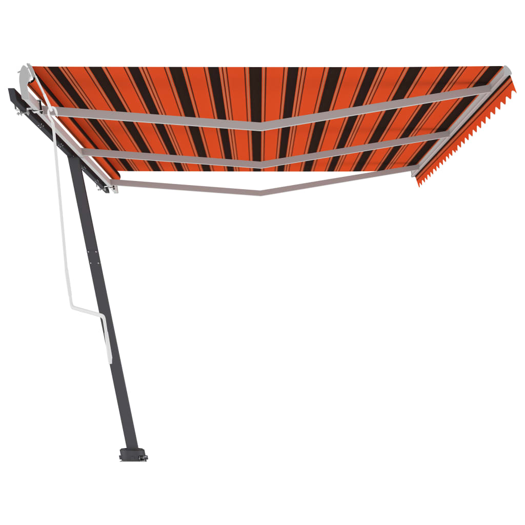 Vapaasti seisova kelattava markiisi 6x3,5 m oranssi/ruskea - Sisustajankoti.fi